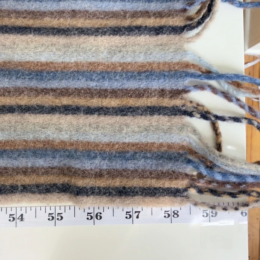 Vintage Striped Cozy Boho Wool Cashmere Scarf